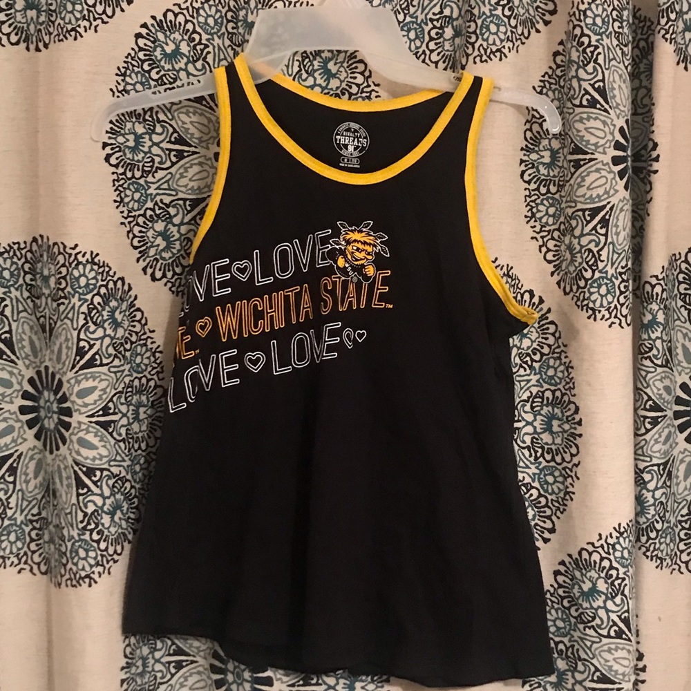 Girls Wichita State Cotton Black Racerback Tank